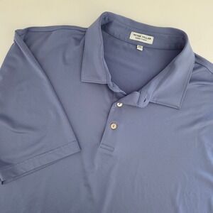 Peter Millar Mens Periwinkle Blue Short Sleeve Polo Shirt Size XXL‎